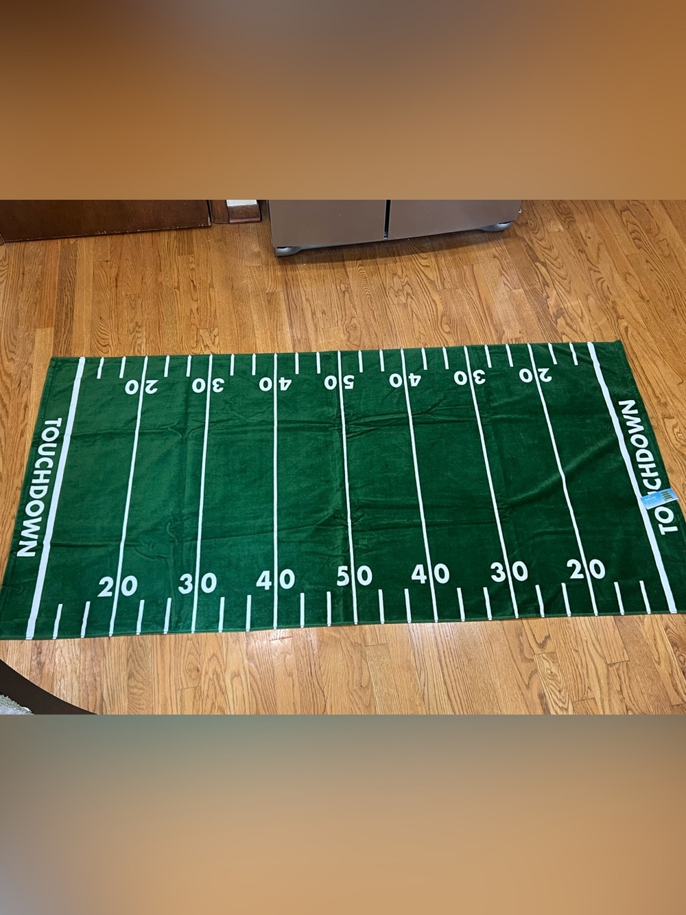 Truly Lou 36x72” Green Football Field Beach Towel